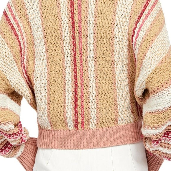NWT Free People Show Me Love Striped Knit Pullover Sweater : Size M - Picture 3 of 10